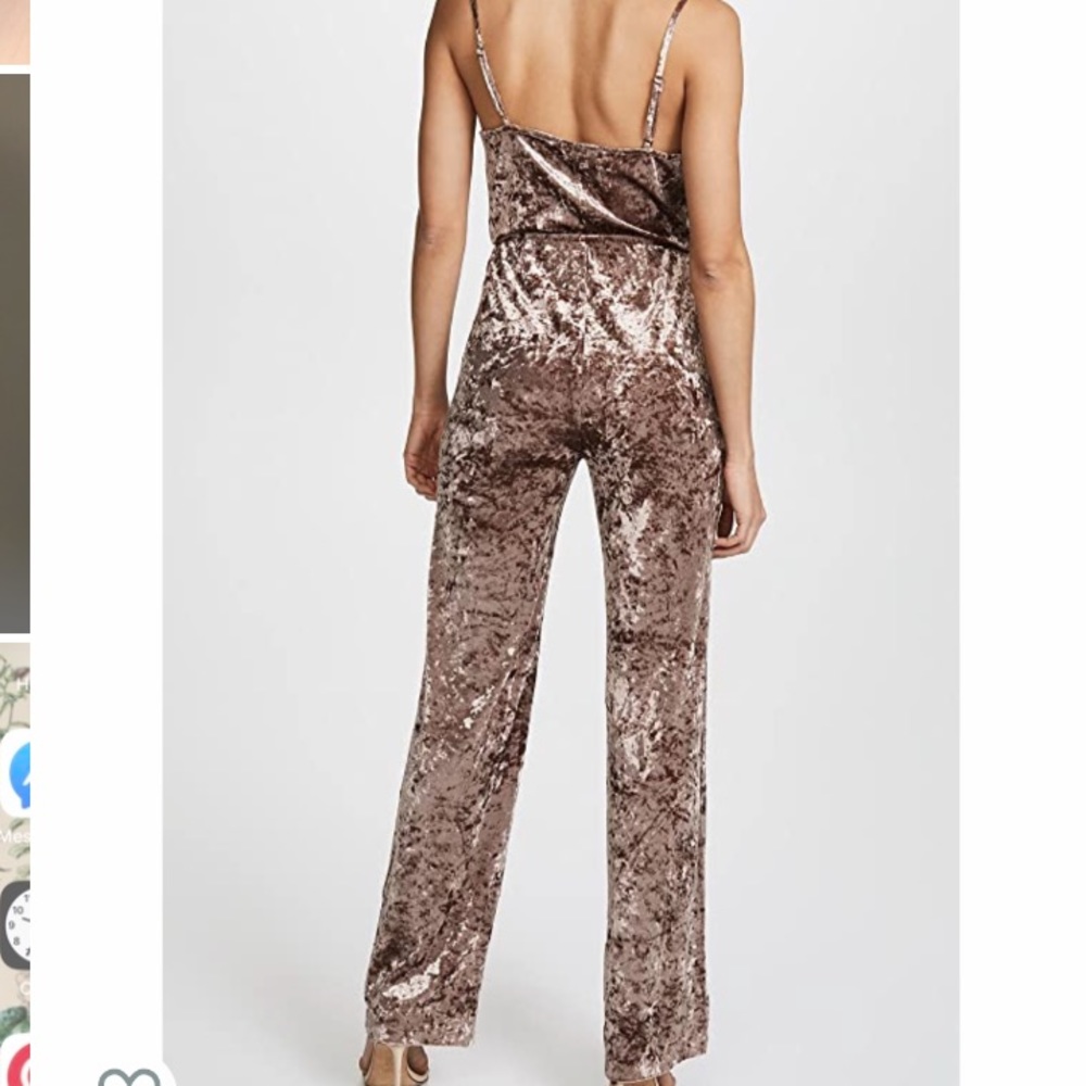 Bb Dakota Crushed Velvet Pink Jumpsuit Cassandra - Picture 3 of 9